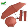 women waterproof fabric material 3 foldable  burgundy umbrella with bag